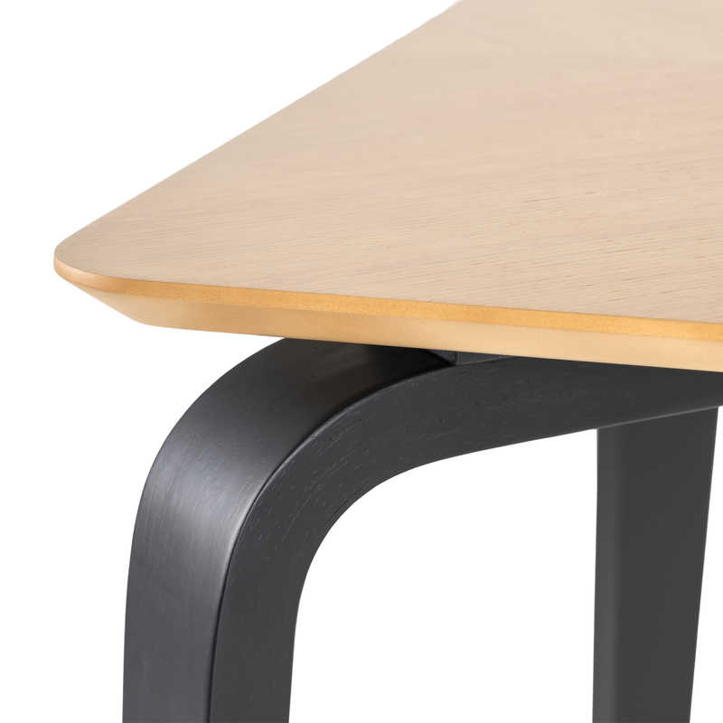 Table Fixe Rectangulaire en Bois et métal DICK, détail du piétement Noir