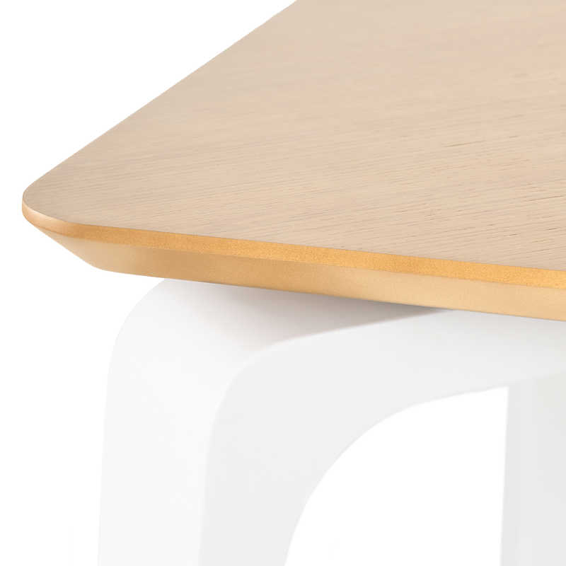 Table Fixe Rectangulaire en Bois et métal DICK, détail du piétement Blanc