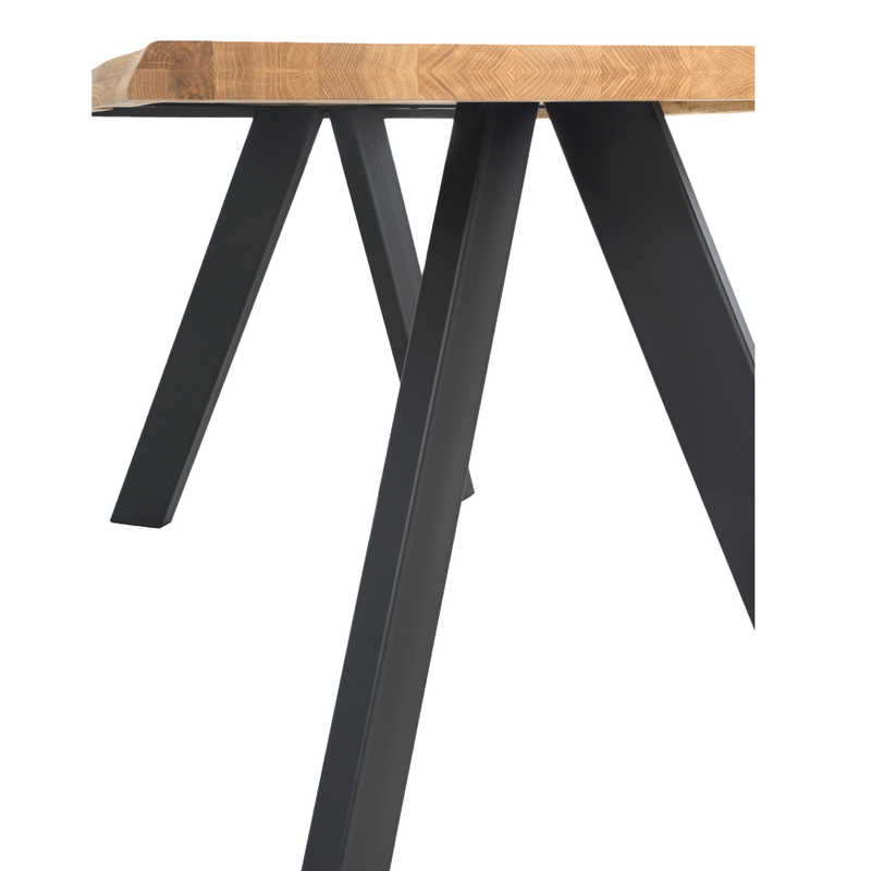 Table Fixe Rectangulaire en Bois et métal LISSA, piétement Noir