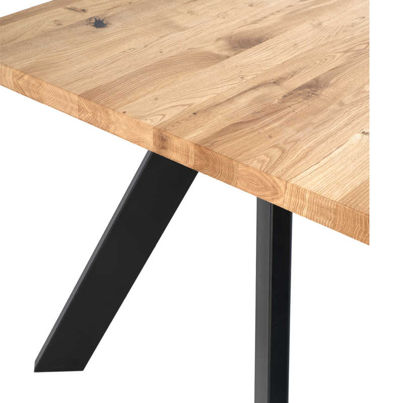 Table Fixe Rectangulaire en Bois et métal LISSA, détail du piétement