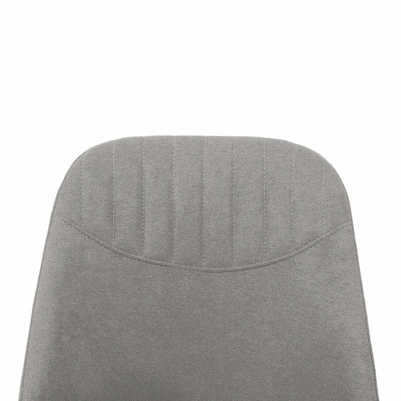 Chaise garnie en métal et tissu gris clair EVERT, en détails
