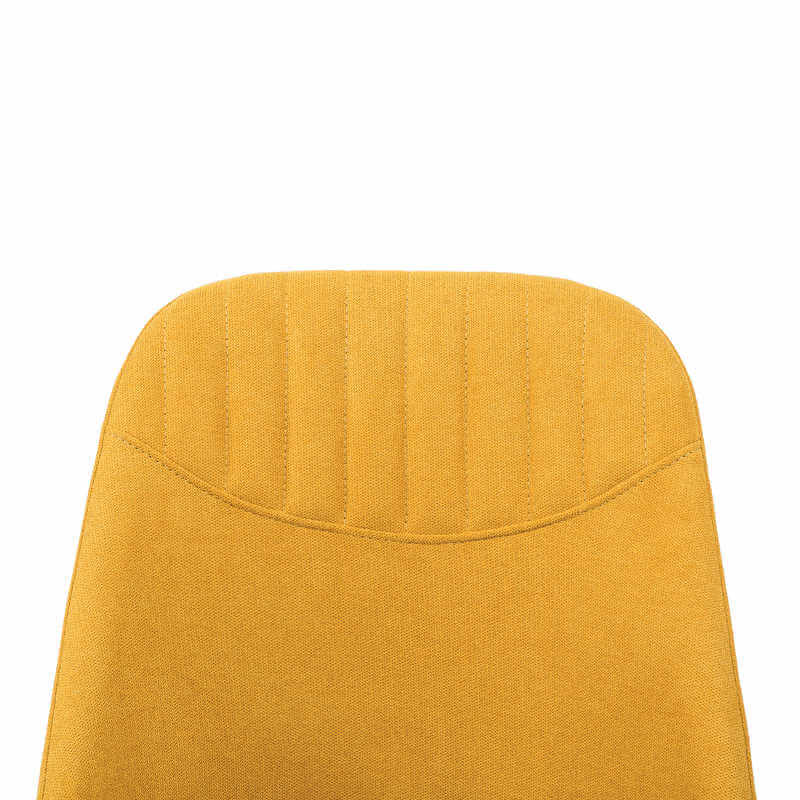 Chaise garnie en métal et tissu jaune EVERT, en détails