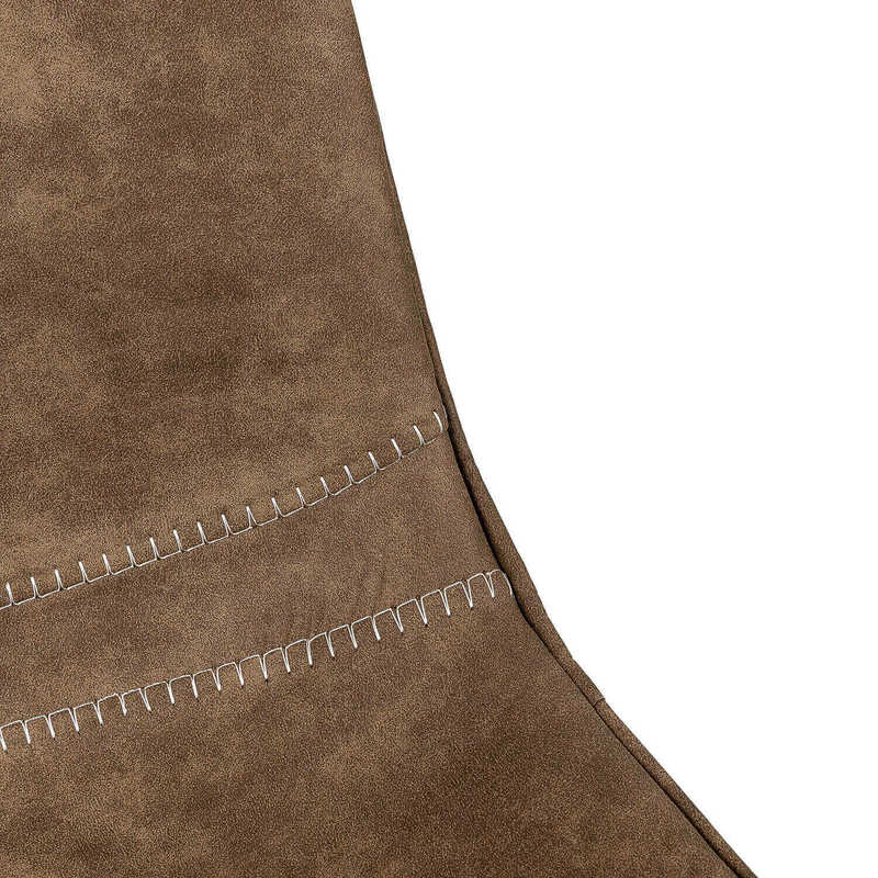 Chaise garnie métal et tissu effet cuir marron ALINA, en détails