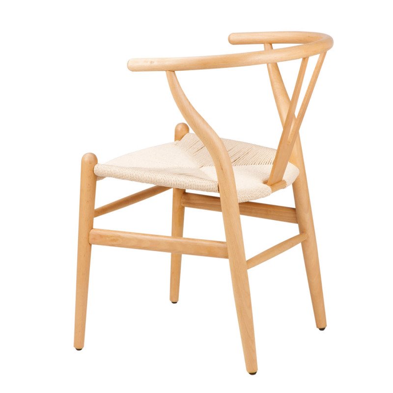 Chaise en bois et corde Mia, structure Naturel et Assise Naturel