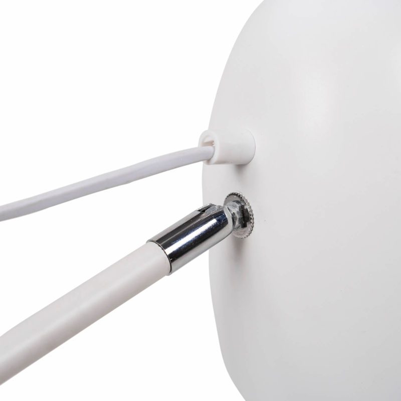 Lampe sur Pied Metal Blanc LINXE, détail du dos de l'abat-jour blanc