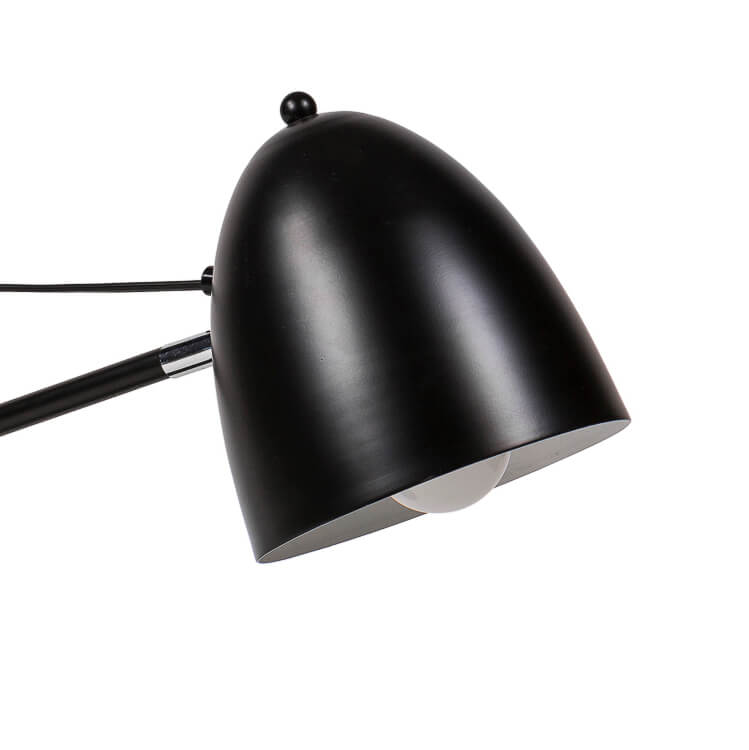 Lampe sur Pied Metal Blanc LINXE, détail de l'abat-jour noir