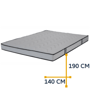 Matelas Galaxy en 140x190. Mousse 24kg/m3 + ouate 280g/m3