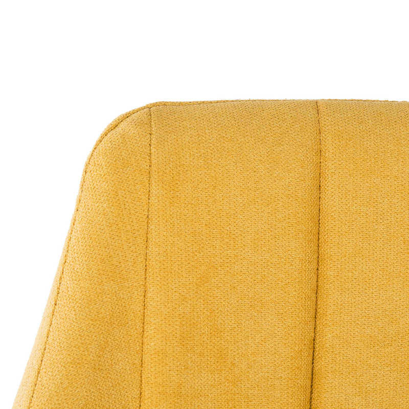 Chaise en Métal et Tissu moutarde RACHEL, détail des coutures