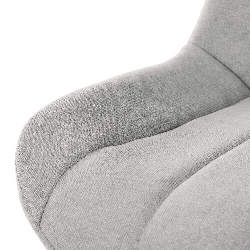 Chaise en Métal et Tissu gris clair AMBROISE, détail des coutures