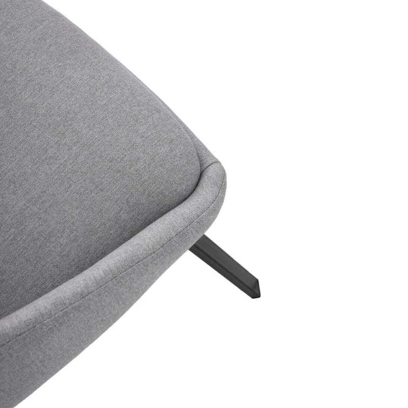 Chaise en Métal et Tissu gris clair MARAM, détail des coutures