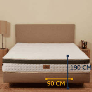 Matelas Chloro, en latex naturel et ressorts ensachés, en version 90x190cm